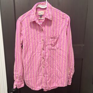 Universal Thread Pink and Tan Striped Shirt